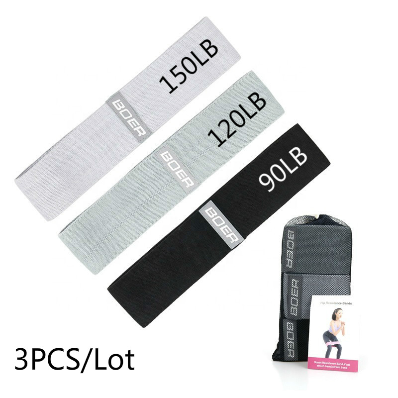Yoga Fitness Resistance Band - 3個女性男性生地抵抗バンドセット弾性スポーツヨガフィットネスレジスタンスバンドホームジム機器のエアロゴムバンド
