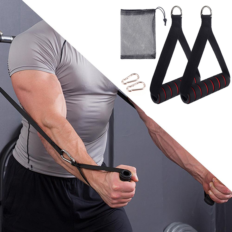 Yoga Fitness Resistance Band - ヘビーデューティーケーブルマシンハンドル（フック付きDリングメタルジムハンドルグリップ）ヨガエクササイズワークアウトパワーバンドジム用-新製品