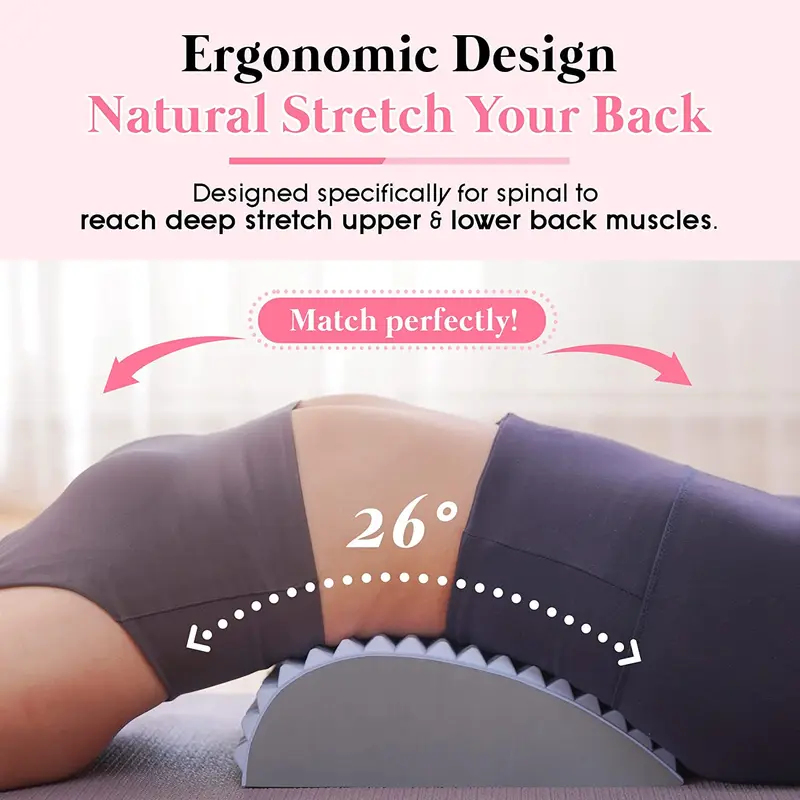 Posture Corrector Back - 腰痛緩和治療ストレッチ器具 背中ストレッチ枕 慢性腰椎サポート 椎間板ヘルニア姿勢矯正枕