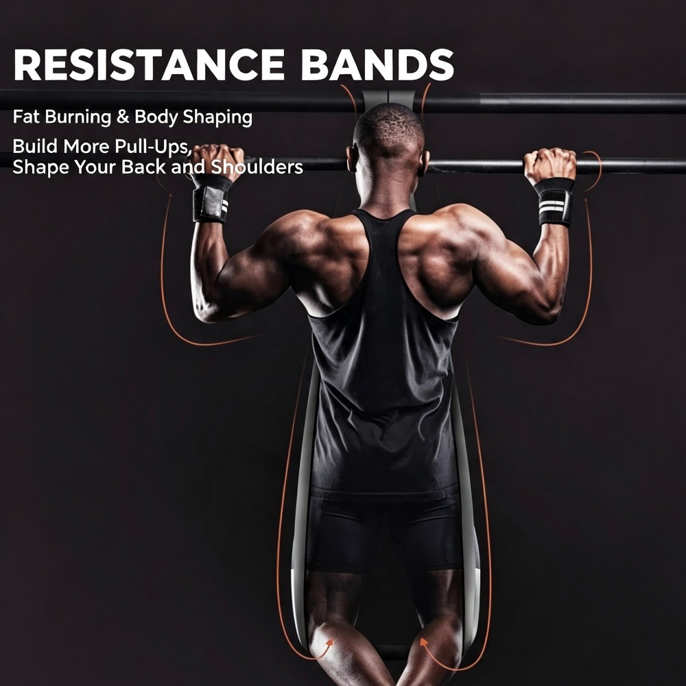 厚手のレジスタンスループバンド、25-65ポンドの弾性ストレ - Yoga Fitness Resistance Band のレビューと価格