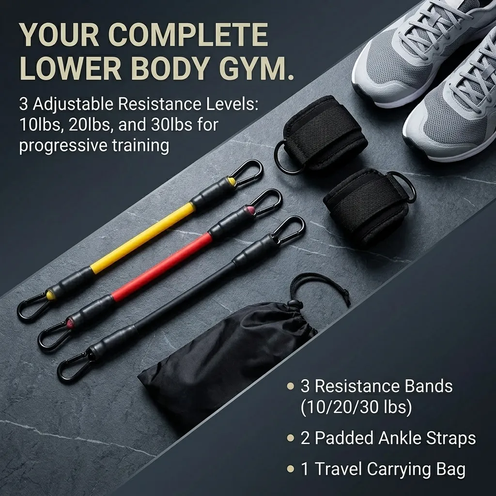 5ピースアンクルレジスタンスバンドセット、調節可能なストラッ - Yoga Fitness Resistance Band のレビューと価格